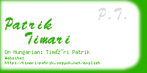 patrik timari business card